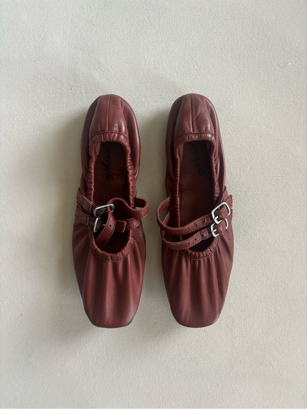 NWOT Free people gemini burgundy ballerina flats 7.5